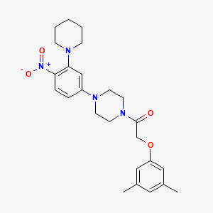 molecular formula C25H32N4O4 B4191388 1-[(3,5-dimethylphenoxy)acetyl]-4-[4-nitro-3-(1-piperidinyl)phenyl]piperazine 
