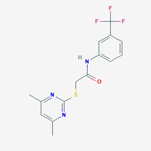 molecular formula C15H14F3N3OS B419139 2-(4,6-Dimethyl-pyrimidin-2-ylsulfanyl)-N-(3-trifluoromethyl-phenyl)-acetamide 