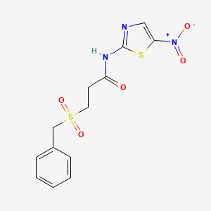 molecular formula C13H13N3O5S2 B4191395 3-(benzylsulfonyl)-N-(5-nitro-1,3-thiazol-2-yl)propanamide 