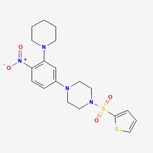 molecular formula C19H24N4O4S2 B4191408 1-[4-nitro-3-(1-piperidinyl)phenyl]-4-(2-thienylsulfonyl)piperazine 