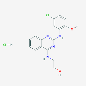 molecular formula C17H18Cl2N4O2 B4191420 2-({2-[(5-chloro-2-methoxyphenyl)amino]-4-quinazolinyl}amino)ethanol hydrochloride 