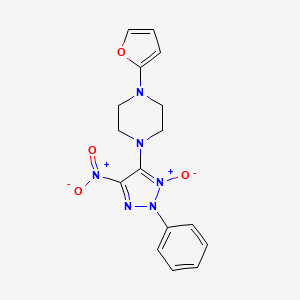 molecular formula C16H16N6O4 B4191433 1-(2-furyl)-4-(5-nitro-3-oxido-2-phenyl-2H-1,2,3-triazol-4-yl)piperazine 