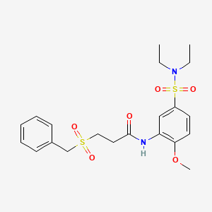 molecular formula C21H28N2O6S2 B4191455 3-(benzylsulfonyl)-N-{5-[(diethylamino)sulfonyl]-2-methoxyphenyl}propanamide 