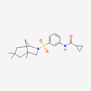 molecular formula C20H28N2O3S B4191462 N-{3-[(1,3,3-trimethyl-6-azabicyclo[3.2.1]oct-6-yl)sulfonyl]phenyl}cyclopropanecarboxamide 