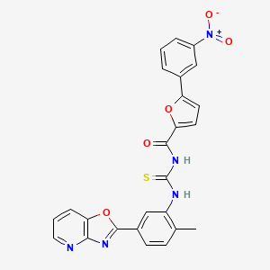 molecular formula C25H17N5O5S B4191465 N-{[(2-methyl-5-[1,3]oxazolo[4,5-b]pyridin-2-ylphenyl)amino]carbonothioyl}-5-(3-nitrophenyl)-2-furamide CAS No. 5382-69-4