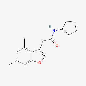 molecular formula C17H21NO2 B4191467 N-cyclopentyl-2-(4,6-dimethyl-1-benzofuran-3-yl)acetamide 