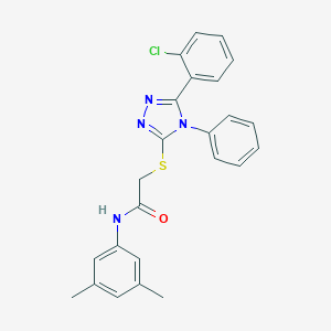molecular formula C24H21ClN4OS B419148 2-{[5-(2-chlorophenyl)-4-phenyl-4H-1,2,4-triazol-3-yl]sulfanyl}-N-(3,5-dimethylphenyl)acetamide CAS No. 332948-90-0