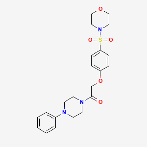 molecular formula C22H27N3O5S B4191481 4-({4-[2-oxo-2-(4-phenyl-1-piperazinyl)ethoxy]phenyl}sulfonyl)morpholine 