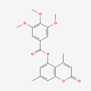 molecular formula C21H20O7 B4191490 4,7-dimethyl-2-oxo-2H-chromen-5-yl 3,4,5-trimethoxybenzoate 