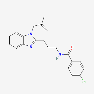 molecular formula C21H22ClN3O B4191504 4-chloro-N-{3-[1-(2-methyl-2-propen-1-yl)-1H-benzimidazol-2-yl]propyl}benzamide 