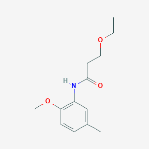 molecular formula C13H19NO3 B4191506 3-ethoxy-N-(2-methoxy-5-methylphenyl)propanamide 