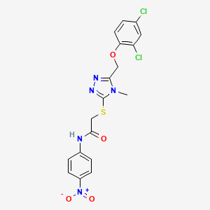 molecular formula C18H15Cl2N5O4S B4191513 2-({5-[(2,4-dichlorophenoxy)methyl]-4-methyl-4H-1,2,4-triazol-3-yl}thio)-N-(4-nitrophenyl)acetamide 