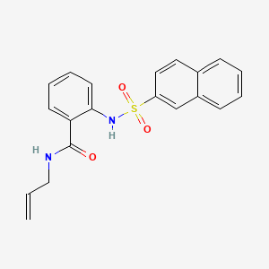 molecular formula C20H18N2O3S B4191520 N-allyl-2-[(2-naphthylsulfonyl)amino]benzamide 