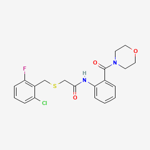 molecular formula C20H20ClFN2O3S B4191527 2-[(2-chloro-6-fluorobenzyl)thio]-N-[2-(4-morpholinylcarbonyl)phenyl]acetamide 