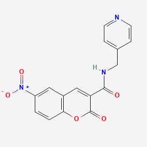 molecular formula C16H11N3O5 B4191530 6-nitro-2-oxo-N-(4-pyridinylmethyl)-2H-chromene-3-carboxamide 