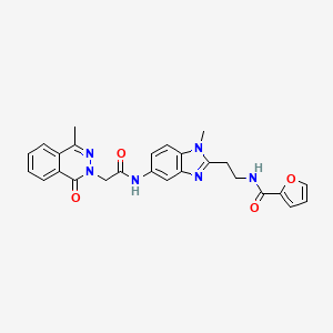 molecular formula C26H24N6O4 B4191534 N-[2-(1-methyl-5-{[(4-methyl-1-oxo-2(1H)-phthalazinyl)acetyl]amino}-1H-benzimidazol-2-yl)ethyl]-2-furamide 