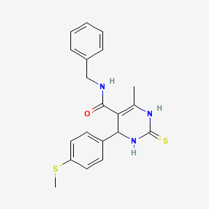 molecular formula C20H21N3OS2 B4191550 N-benzyl-6-methyl-4-[4-(methylthio)phenyl]-2-thioxo-1,2,3,4-tetrahydro-5-pyrimidinecarboxamide 