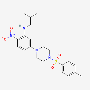 molecular formula C21H28N4O4S B4191577 N-isobutyl-5-{4-[(4-methylphenyl)sulfonyl]-1-piperazinyl}-2-nitroaniline 