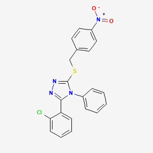 molecular formula C21H15ClN4O2S B4191605 3-(2-chlorophenyl)-5-[(4-nitrobenzyl)thio]-4-phenyl-4H-1,2,4-triazole 