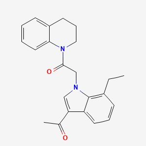 molecular formula C23H24N2O2 B4191609 1-{1-[2-(3,4-dihydro-1(2H)-quinolinyl)-2-oxoethyl]-7-ethyl-1H-indol-3-yl}ethanone 