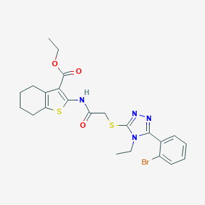 ethyl 2-[({[5-(2-bromophenyl)-4-ethyl-4H-1,2,4-triazol-3-yl]sulfanyl}acetyl)amino]-4,5,6,7-tetrahydro-1-benzothiophene-3-carboxylate