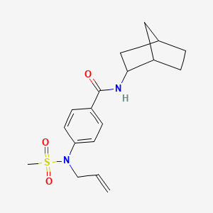 molecular formula C18H24N2O3S B4191617 4-[allyl(methylsulfonyl)amino]-N-bicyclo[2.2.1]hept-2-ylbenzamide 