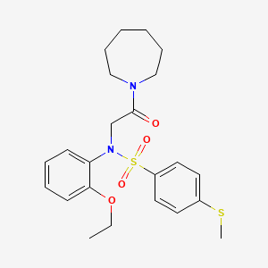 molecular formula C23H30N2O4S2 B4191627 N-[2-(1-azepanyl)-2-oxoethyl]-N-(2-ethoxyphenyl)-4-(methylthio)benzenesulfonamide 