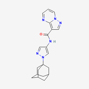 molecular formula C20H22N6O B4191646 N-[1-(1-adamantyl)-1H-pyrazol-4-yl]pyrazolo[1,5-a]pyrimidine-3-carboxamide 