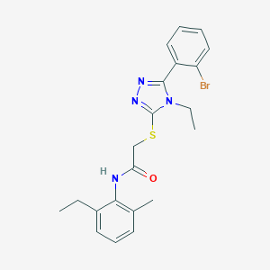 2-{[5-(2-bromophenyl)-4-ethyl-4H-1,2,4-triazol-3-yl]sulfanyl}-N-(2-ethyl-6-methylphenyl)acetamide