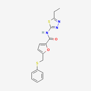 molecular formula C16H15N3O2S2 B4191658 N-(5-ethyl-1,3,4-thiadiazol-2-yl)-5-[(phenylthio)methyl]-2-furamide 