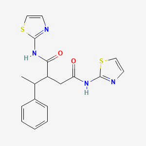 molecular formula C18H18N4O2S2 B4191663 2-(1-phenylethyl)-N,N'-di-1,3-thiazol-2-ylsuccinamide 