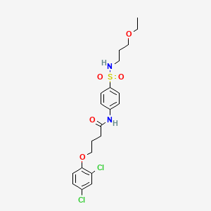 molecular formula C21H26Cl2N2O5S B4191688 4-(2,4-dichlorophenoxy)-N-(4-{[(3-ethoxypropyl)amino]sulfonyl}phenyl)butanamide 