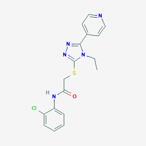 molecular formula C17H16ClN5OS B419169 N-(2-chlorophenyl)-2-[(4-ethyl-5-pyridin-4-yl-1,2,4-triazol-3-yl)sulfanyl]acetamide CAS No. 332883-43-9