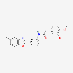 2-(3,4-dimethoxyphenyl)-N-[3-(5-methyl-1,3-benzoxazol-2-yl)phenyl]acetamide