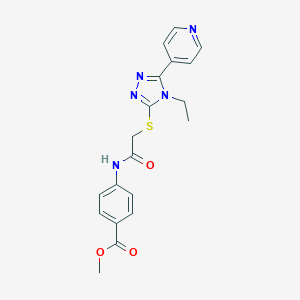 molecular formula C19H19N5O3S B419171 Methyl 4-[2-(4-ethyl-5-(4-pyridyl)-1,2,4-triazol-3-ylthio)acetylamino]benzoate CAS No. 482639-72-5