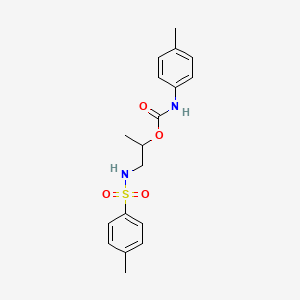 molecular formula C18H22N2O4S B4191720 1-methyl-2-{[(4-methylphenyl)sulfonyl]amino}ethyl (4-methylphenyl)carbamate 