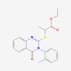 ethyl 2-{[3-(2-methylphenyl)-4-oxo-3,4-dihydro-2-quinazolinyl]thio}propanoate