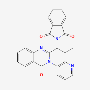 molecular formula C24H18N4O3 B4191754 2-{1-[4-oxo-3-(3-pyridinyl)-3,4-dihydro-2-quinazolinyl]propyl}-1H-isoindole-1,3(2H)-dione 