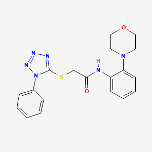 molecular formula C19H20N6O2S B4191775 N-[2-(4-morpholinyl)phenyl]-2-[(1-phenyl-1H-tetrazol-5-yl)thio]acetamide 