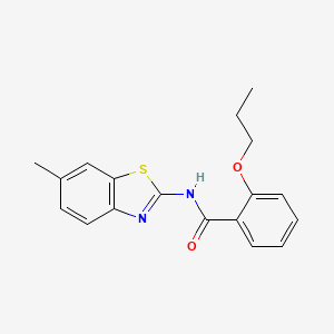 molecular formula C18H18N2O2S B4191777 N-(6-methyl-1,3-benzothiazol-2-yl)-2-propoxybenzamide 