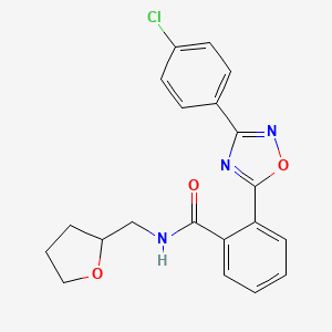 molecular formula C20H18ClN3O3 B4191783 2-[3-(4-chlorophenyl)-1,2,4-oxadiazol-5-yl]-N-(tetrahydro-2-furanylmethyl)benzamide 