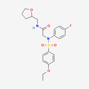 molecular formula C21H25FN2O5S B4191789 N~2~-[(4-ethoxyphenyl)sulfonyl]-N~2~-(4-fluorophenyl)-N~1~-(tetrahydro-2-furanylmethyl)glycinamide 