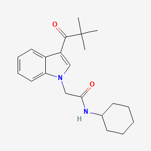 molecular formula C21H28N2O2 B4191795 N-cyclohexyl-2-[3-(2,2-dimethylpropanoyl)-1H-indol-1-yl]acetamide 