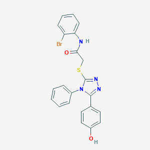 molecular formula C22H17BrN4O2S B419180 N-(2-bromophenyl)-2-{[5-(4-hydroxyphenyl)-4-phenyl-4H-1,2,4-triazol-3-yl]sulfanyl}acetamide CAS No. 332881-69-3