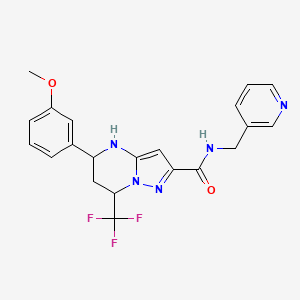 molecular formula C21H20F3N5O2 B4191800 5-(3-methoxyphenyl)-N-(3-pyridinylmethyl)-7-(trifluoromethyl)-4,5,6,7-tetrahydropyrazolo[1,5-a]pyrimidine-2-carboxamide 