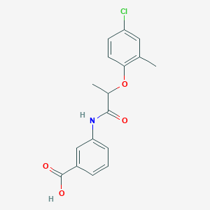 molecular formula C17H16ClNO4 B4191838 3-{[2-(4-chloro-2-methylphenoxy)propanoyl]amino}benzoic acid 