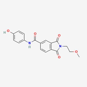 molecular formula C18H16N2O5 B4191846 N-(4-hydroxyphenyl)-2-(2-methoxyethyl)-1,3-dioxo-5-isoindolinecarboxamide 