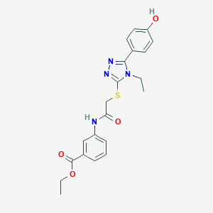 Ethyl 3-[[2-[[4-ethyl-5-(4-hydroxyphenyl)-1,2,4-triazol-3-yl]sulfanyl]acetyl]amino]benzoate