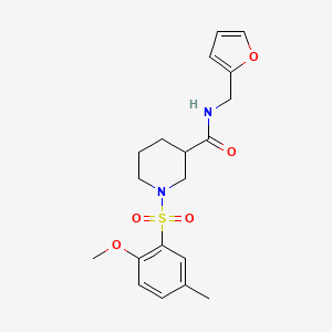 molecular formula C19H24N2O5S B4191858 N-(2-furylmethyl)-1-[(2-methoxy-5-methylphenyl)sulfonyl]-3-piperidinecarboxamide 