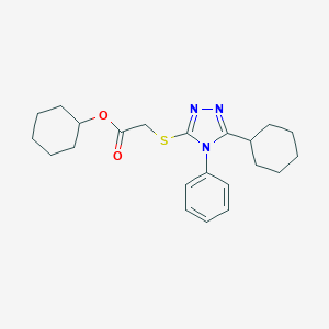 molecular formula C22H29N3O2S B419186 cyclohexyl [(5-cyclohexyl-4-phenyl-4H-1,2,4-triazol-3-yl)sulfanyl]acetate 